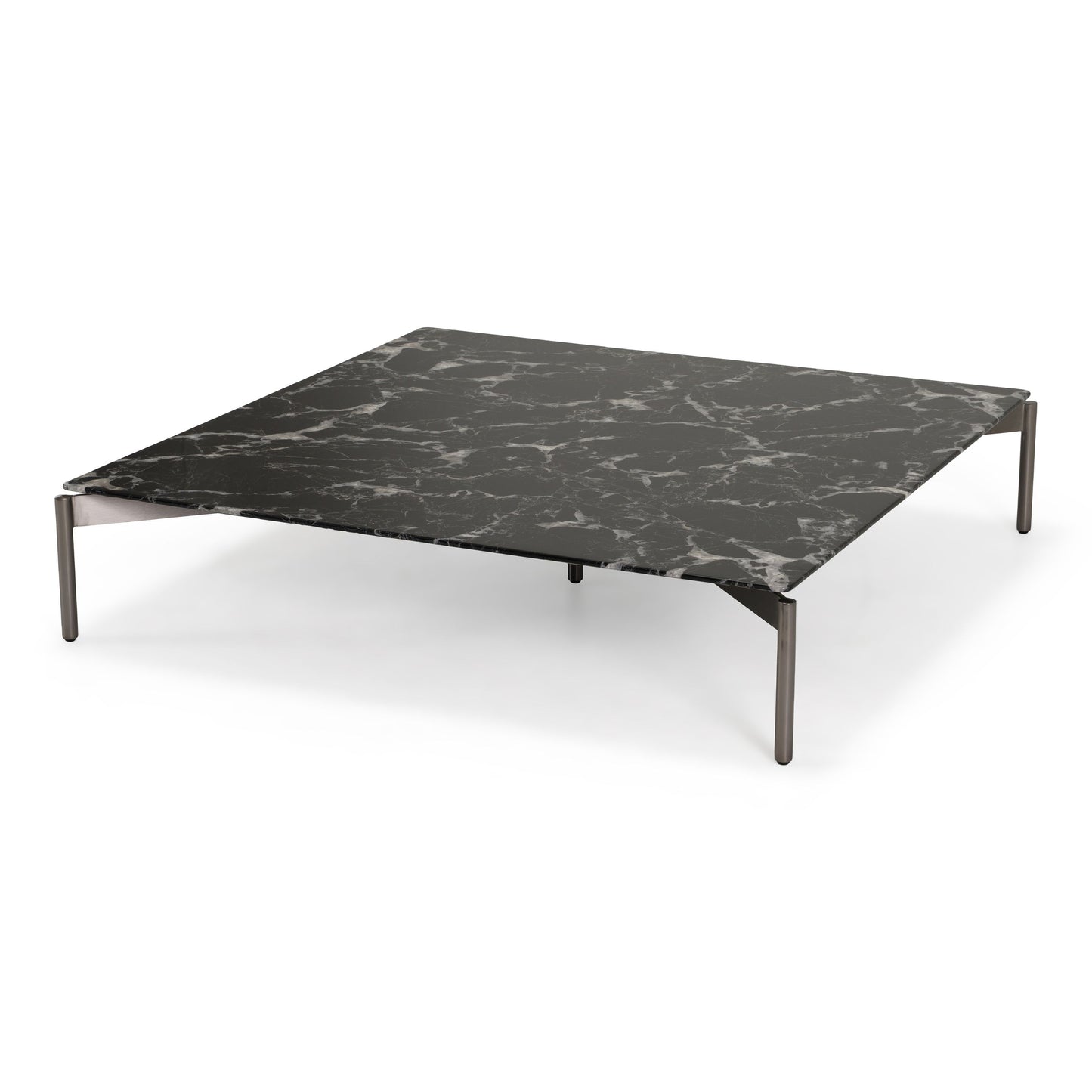 Lothal Modern Black Faux Marble Square Coffee Table