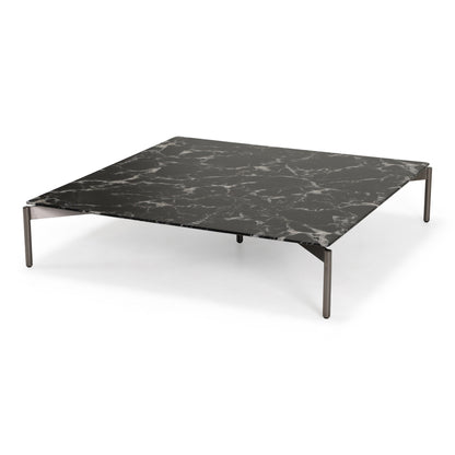 Lothal Modern Black Faux Marble Square Coffee Table