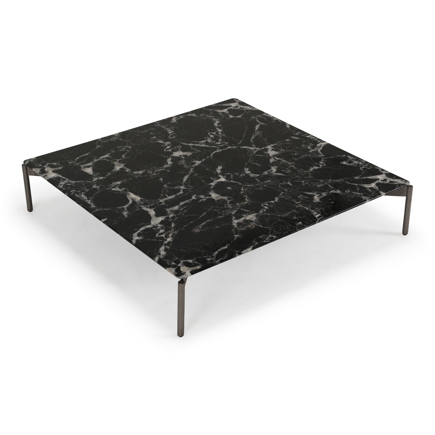 Lothal Modern Black Faux Marble Square Coffee Table