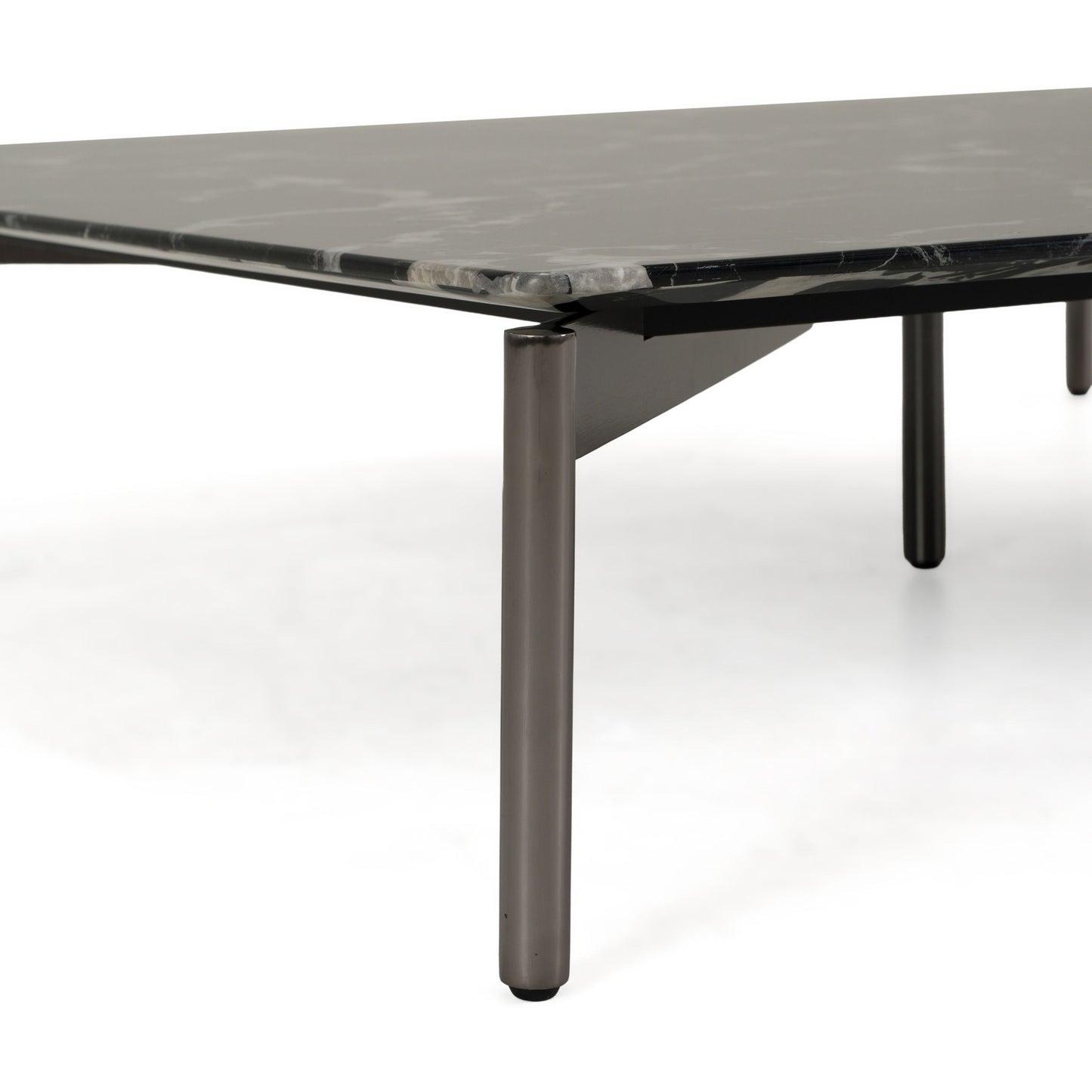 Lothal Modern Black Faux Marble Square Coffee Table