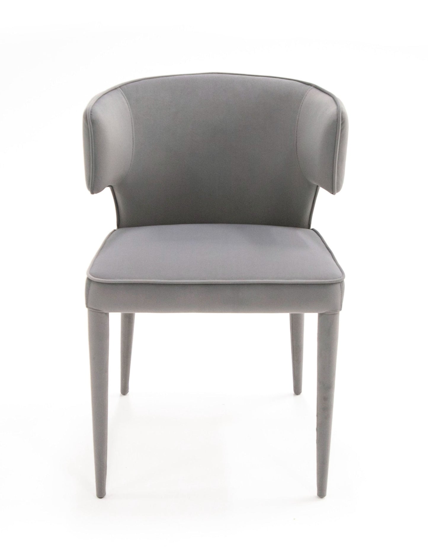 Modrest Lucero - Modern Grey Velvet Arm Dining Chair