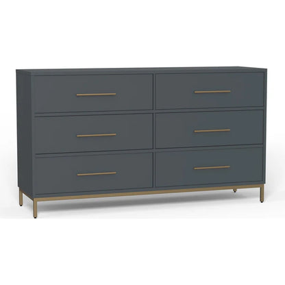 Madelyn Slate Gray Six Drawer Dresser - Contemporary Style with Ample Storage