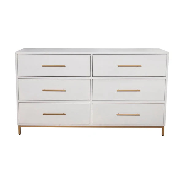 Madelyn White Six Drawer Dresser - Elegant Storage with Modern Design