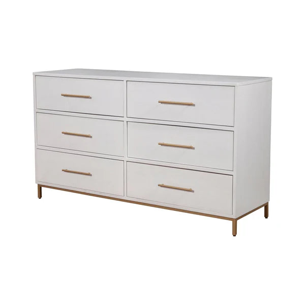 Madelyn White Six Drawer Dresser - Elegant Storage with Modern Design