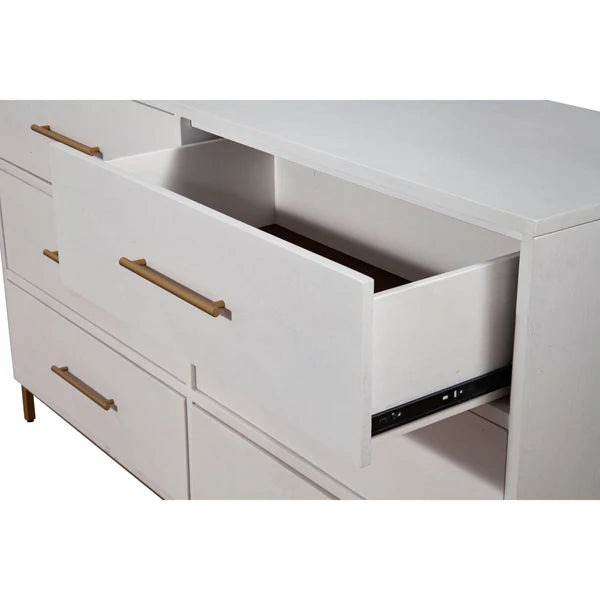 Madelyn White Six Drawer Dresser - Elegant Storage with Modern Design