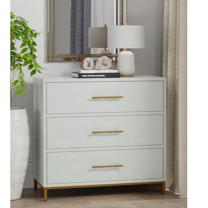 Madelyn White Three Drawer Small Chest - Compact Storage with Elegant Design