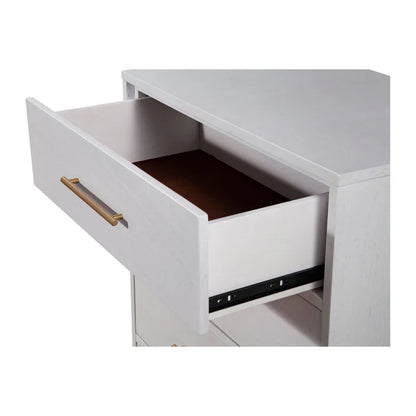 Madelyn White Three Drawer Small Chest - Compact Storage with Elegant Design