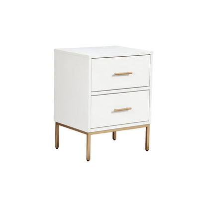 Madelyn White Two Drawer Nightstand - Sleek Design with Practical Storage