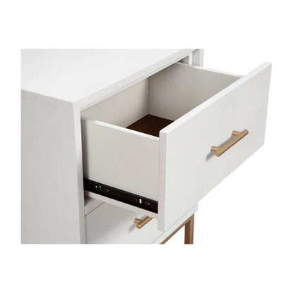 Madelyn White Two Drawer Nightstand - Sleek Design with Practical Storage