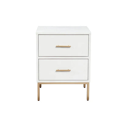 Madelyn White Two Drawer Nightstand - Sleek Design with Practical Storage