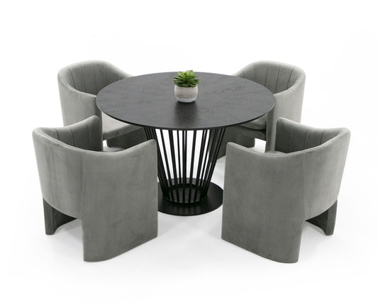Modrest Conroy - Modern Black Round Dining Table