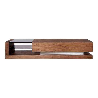 Mali Walnut TV Stand with Cabinets and Shelves