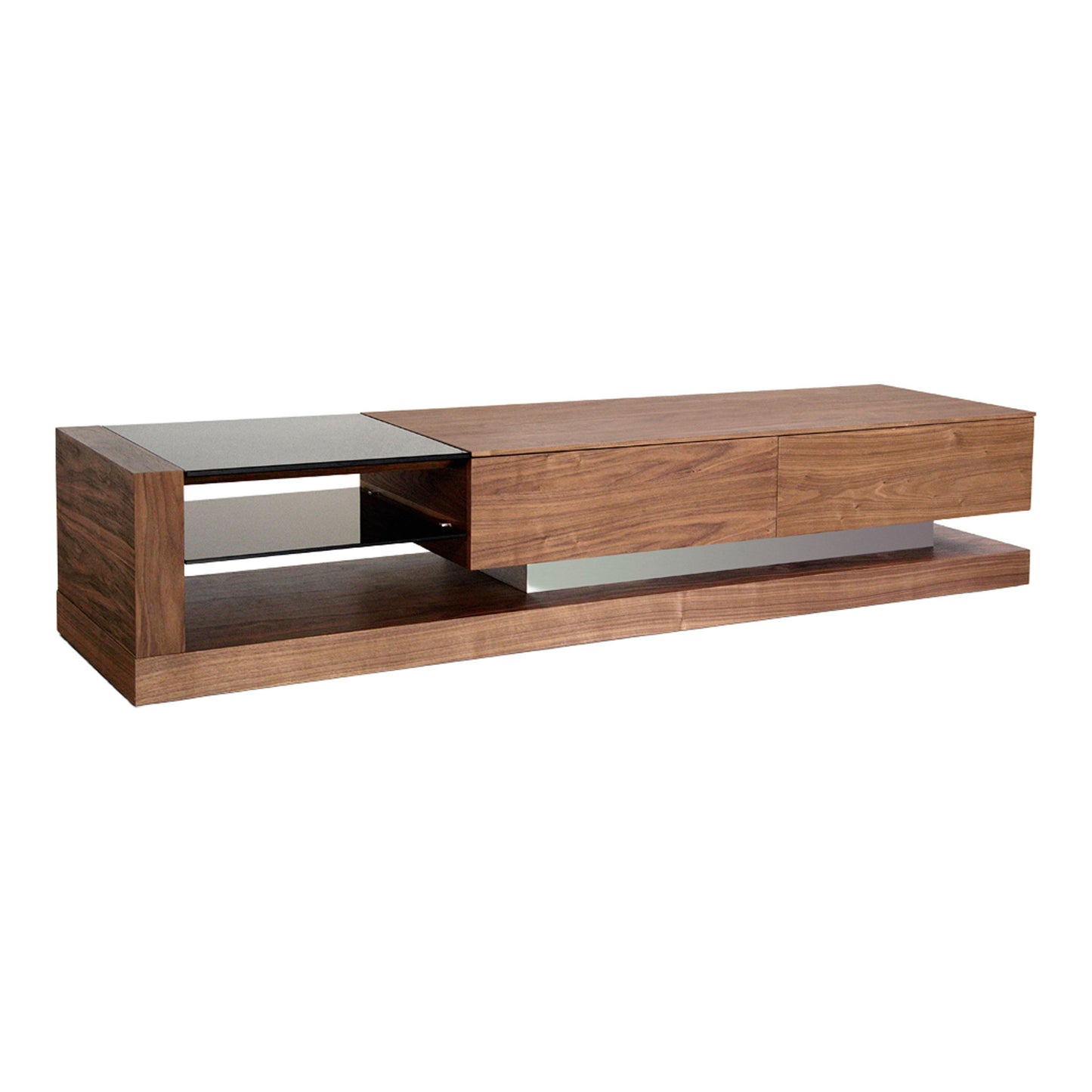 Mali Walnut TV Stand with Cabinets and Shelves