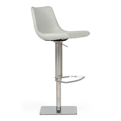 Manning Light Grey Adjustable Swivel Bar Stool