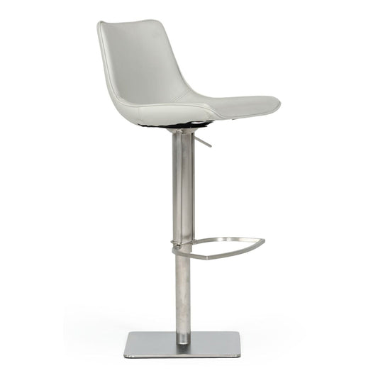 Manning Light Grey Adjustable Swivel Bar Stool