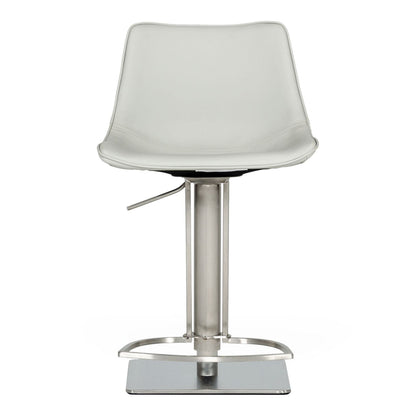 Manning Light Grey Adjustable Swivel Bar Stool