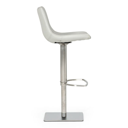 Manning Light Grey Adjustable Swivel Bar Stool