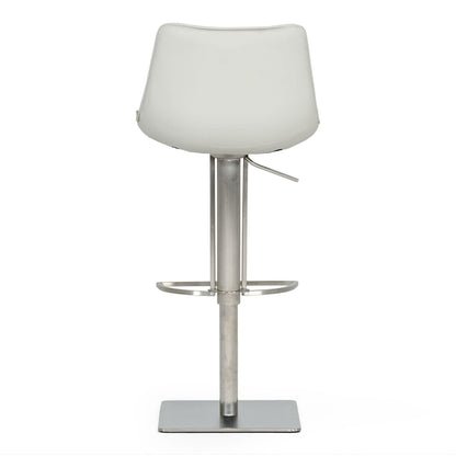 Manning Light Grey Adjustable Swivel Bar Stool