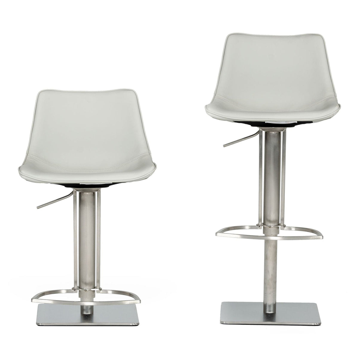 Manning Light Grey Adjustable Swivel Bar Stool