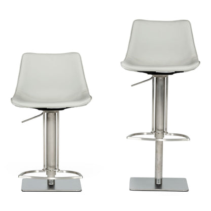 Manning Light Grey Adjustable Swivel Bar Stool