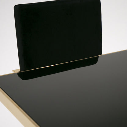 Marston Black Glass and  Rose Gold Dining Table