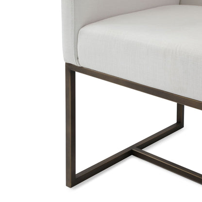 Marty Off-White and Copper Antique Brass Dining Chair
