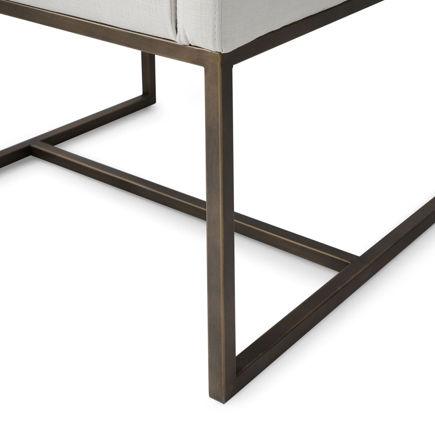 Marty Off-White and Copper Antique Brass Dining Chair