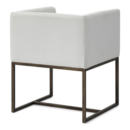 Marty Off-White and Copper Antique Brass Dining Chair