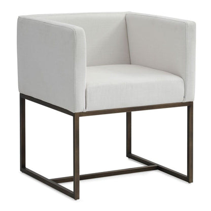 Marty Off-White and Copper Antique Brass Dining Chair
