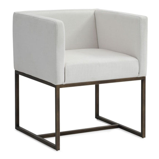 Marty Off-White and Copper Antique Brass Dining Chair