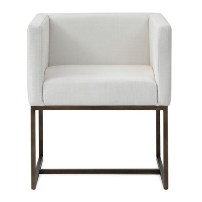 Marty Off-White and Copper Antique Brass Dining Chair