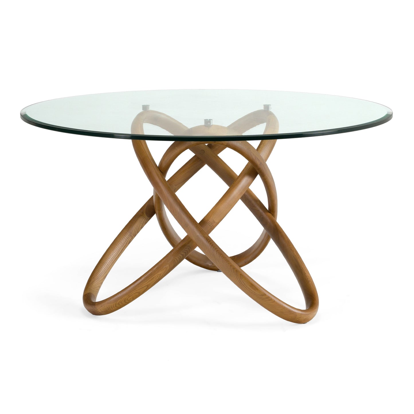 Mason Round Glass Walnut Dining Table
