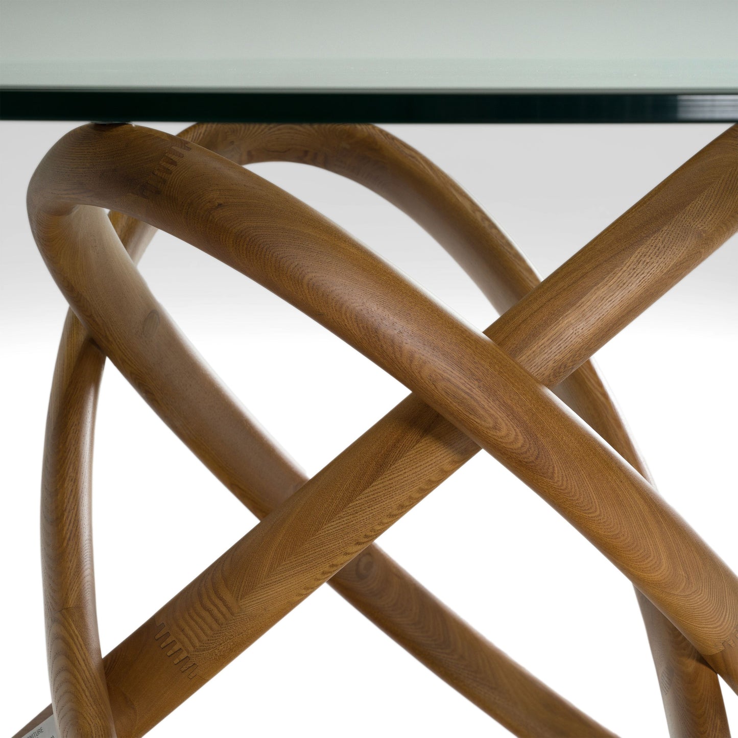 Mason Round Glass Walnut Dining Table