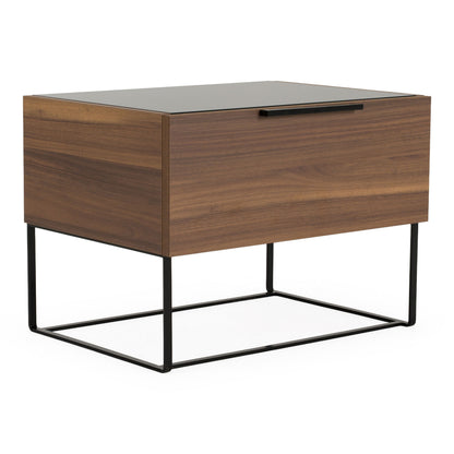 Matteo Italian Walnut with Fabric Bed and Nightstands