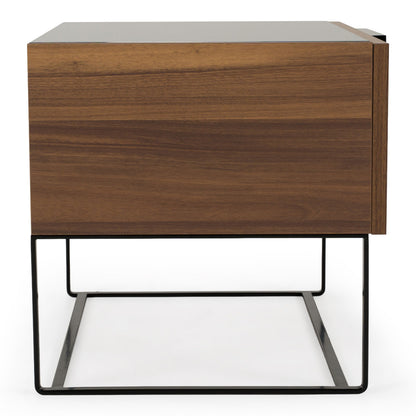 Matteo Italian Walnut with Fabric Bed and Nightstands