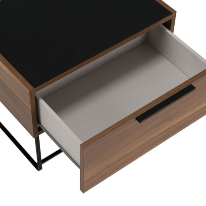 Matteo Italian Walnut with Fabric Bed and Nightstands