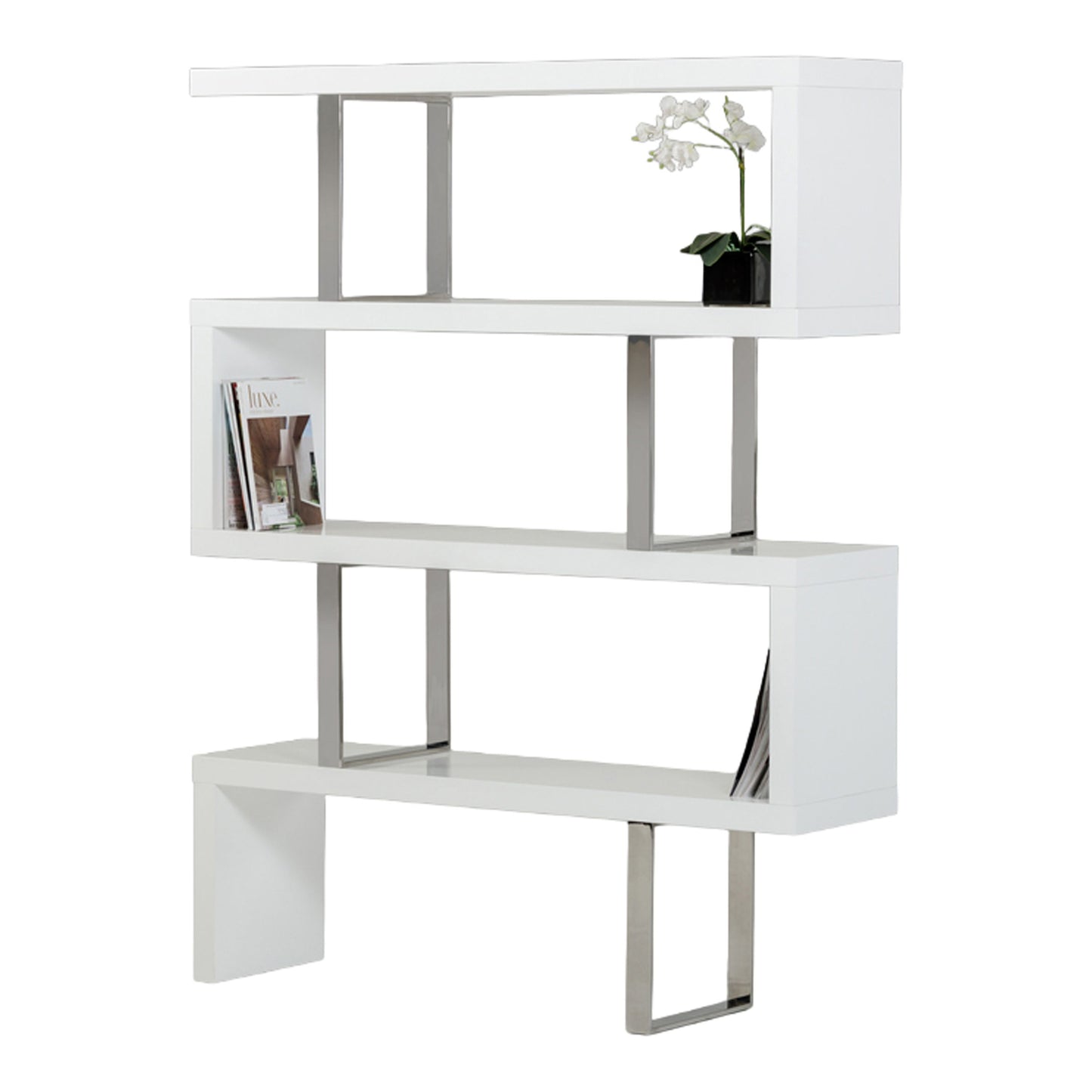 Maze White High Gloss Bookcase