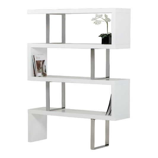 Maze White High Gloss Bookcase