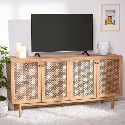 Piran 4-Door 2-Shelf Media Stand - Stylish and Functional Storage for Your Entertainment Space
