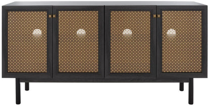 Piran 4-Door 2-Shelf Media Stand - Stylish and Functional Storage for Your Entertainment Space
