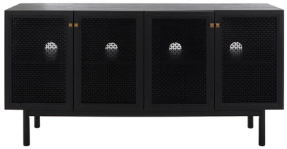Piran 4-Door 2-Shelf Media Stand - Stylish and Functional Storage for Your Entertainment Space