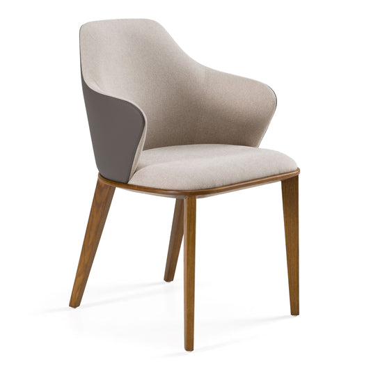Megan Dining Chair with Beige and Grey Upholstery