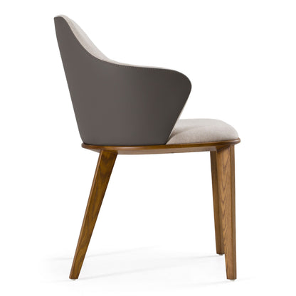 Megan Dining Chair with Beige and Grey Upholstery