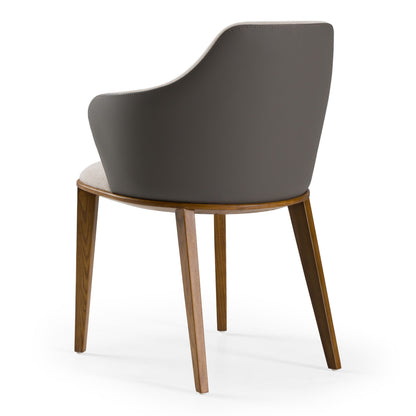 Megan Dining Chair with Beige and Grey Upholstery
