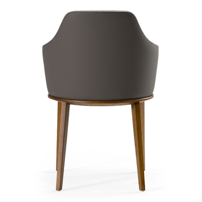Megan Dining Chair with Beige and Grey Upholstery
