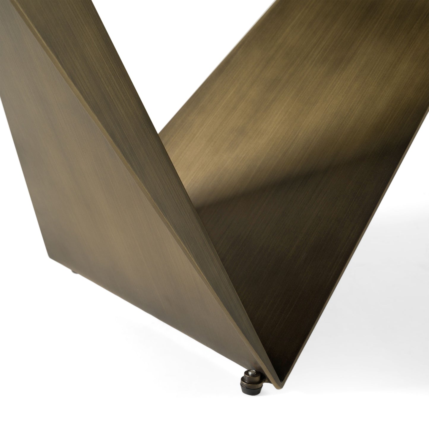 Melanie White Ceramic and Brushed Brown Dining Table