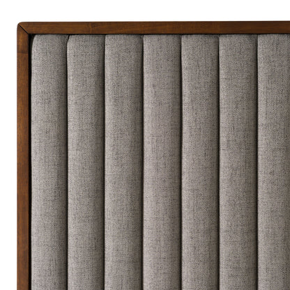 Metcalf Mid-Century Walnut and Grey Platform Bed