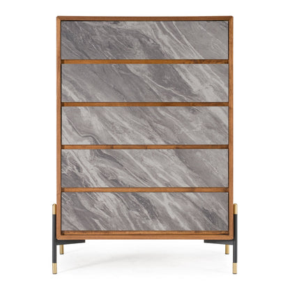 Metcalf Mid-Century Walnut and Grey Chest