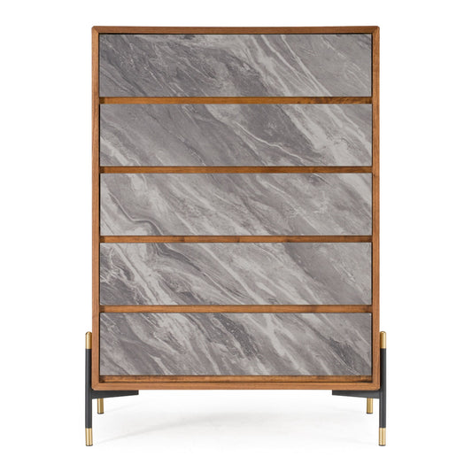Metcalf Mid-Century Walnut and Grey Chest