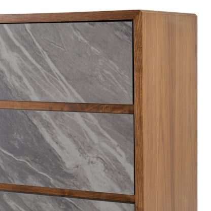 Metcalf Mid-Century Walnut and Grey Chest